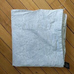 Ralph Lauren Black Label Twin Top Flat Sheet Gray Paisley Floral Geometric Cotto